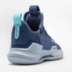 CHAUSSURES DE BASKETBALL TIGE BASSE HOMME/FEMME - FAST 500 MARINE BLEU CLAIR -Magasin De Vêtements De Sport chaussure de basketball fast 500 grise tige basse slash homme 4