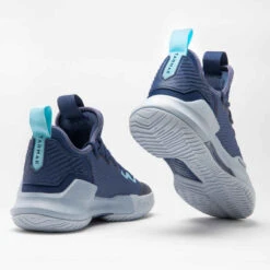CHAUSSURES DE BASKETBALL TIGE BASSE HOMME/FEMME - FAST 500 MARINE BLEU CLAIR -Magasin De Vêtements De Sport chaussure de basketball fast 500 grise tige basse slash homme 6
