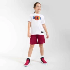CHAUSSURES DE BASKETBALL ENFANT DEBUTANT - SE100 BORDEAUX 15 CHAUSSURES DE BASKETBALL ENFANT DEBUTANT - SE100 BORDEAUX -Magasin De Vêtements De Sport chaussures de basketball easy pour garconslashfille debutante noir rouge se100 4