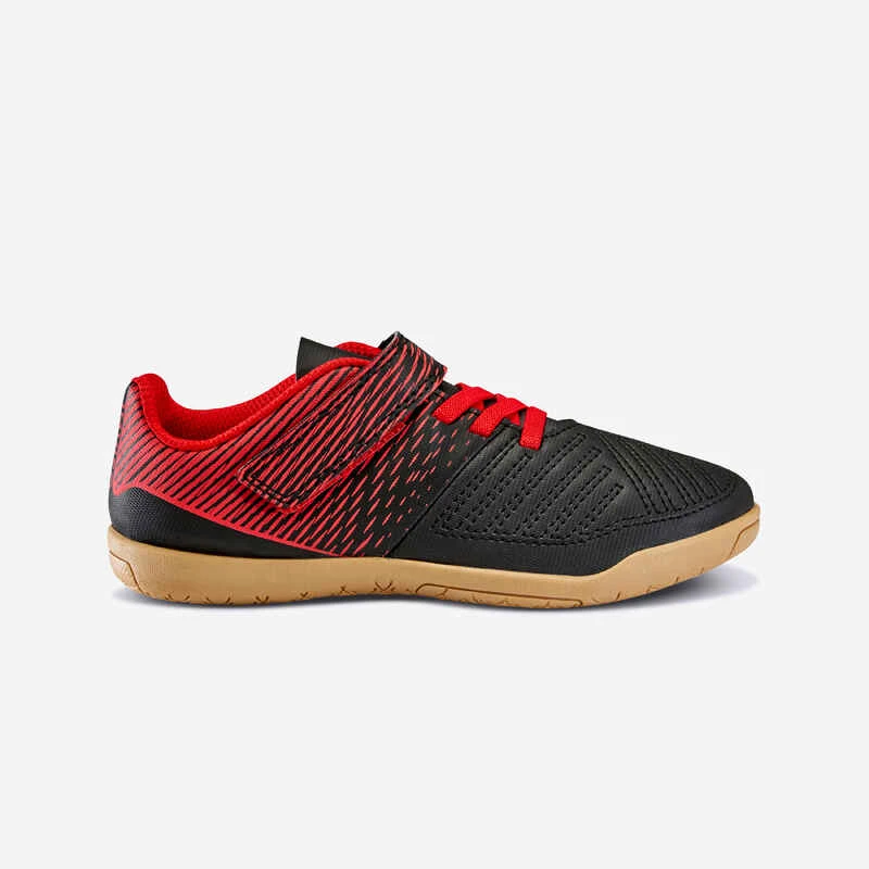 Kipsta Chaussures De Futsal Baby 100 Noir Rouge 2 Kipsta Chaussures De Futsal Baby 100 Noir Rouge – Image 2