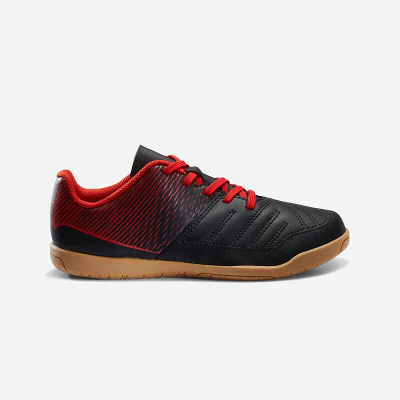 Kipsta Chaussures De Futsal Enfant 100 Noir Rouge 4 Kipsta Chaussures De Futsal Enfant 100 Noir Rouge – Image 4
