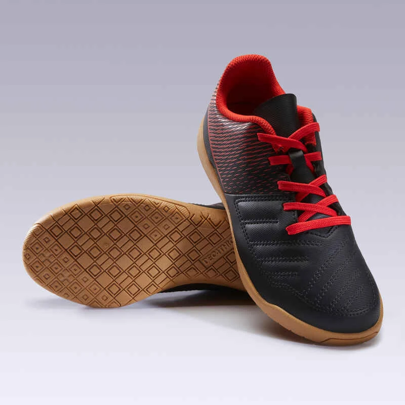 Kipsta Chaussures De Futsal Enfant 100 Noir Rouge 9 Kipsta Chaussures De Futsal Enfant 100 Noir Rouge – Image 9