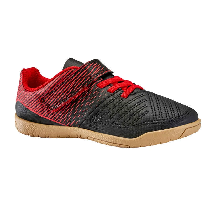 Kipsta Chaussures De Futsal 100 Enfant Noir Rouge 1 Kipsta Chaussures De Futsal 100 Enfant Noir Rouge