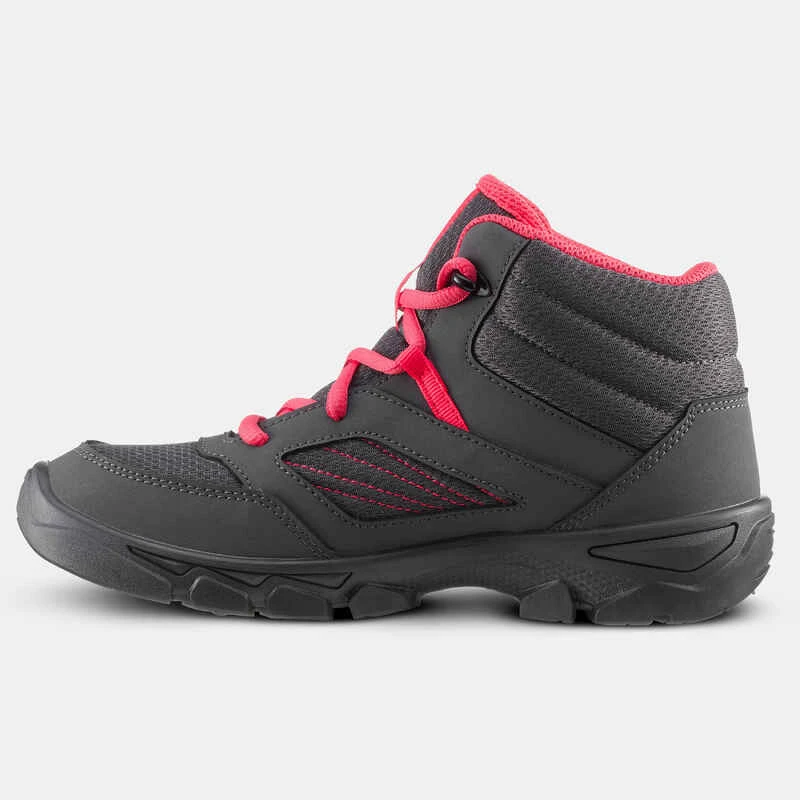 Quechua Chaussures De Randonnée Enfant Avec Lacets MH100 MID Grise Foncée Du 35 AU 38 2 Quechua Chaussures De Randonnée Enfant Avec Lacets MH100 MID Grise Foncée Du 35 AU 38 – Image 2