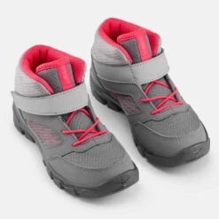 Quechua Chaussures De Randonnée Enfant Avec Scratch MH100 Mid Grise Rose Du 24 AU 34 -Magasin De Vêtements De Sport chaussures de randonnee enfant avec scratch mh100 mid grise rose du 24 au 34 3