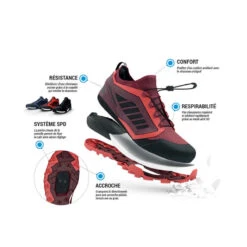 Rockrider CHAUSSURES DE VELO VTT ST 500 ROUGES -Magasin De Vêtements De Sport chaussures de velo vtt st 500 rouges 5