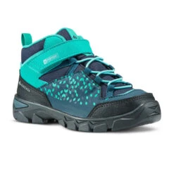 Quechua Chaussures Imperméables De Randonnée - MH120 MID Turquoises - Enfant 28 AU 34
