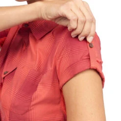 Quechua Chemises Manches Courtes TRAVEL 100 Femme Corail -Magasin De Vêtements De Sport chemises manches courtes travel 100 femme corail 9