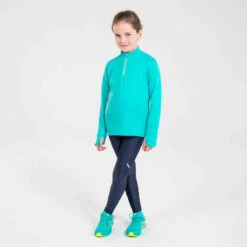 COLLANT DE RUNNING RESPIRANT ENFANT - KIPRUN DRY BLEU MARINE -Magasin De Vêtements De Sport collant enfant d athletisme at 100 degrade corail fluo 3