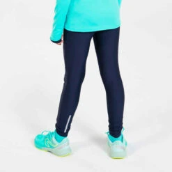COLLANT DE RUNNING RESPIRANT ENFANT - KIPRUN DRY BLEU MARINE -Magasin De Vêtements De Sport collant enfant d athletisme at 100 degrade corail fluo 5