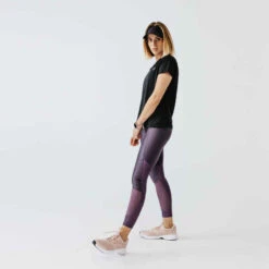 Kalenji Legging Long Running Respirant Femme - Dry+ Feel Violet -Magasin De Vêtements De Sport collant running run dry feel noir femme 2