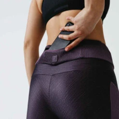Kalenji Legging Long Running Respirant Femme - Dry+ Feel Violet -Magasin De Vêtements De Sport collant running run dry feel noir femme 7