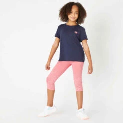 Corsaire Fille Coton - 320 Imprimé Vert 9 Corsaire Fille Coton - 320 Imprimé Vert -Magasin De Vêtements De Sport corsaire coton respirant gris fonce fille 4