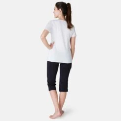 Corsaire FIT+ 500 Regular Fitness Femme Noir -Magasin De Vêtements De Sport corsaire de sport femme taille haute fit 500 noir 3