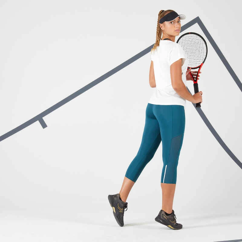 Artengo Legging Tennis Court Dry Femme - Corsaire Dry HIP BALL Vert Foncé 2 Artengo Legging Tennis Court Dry Femme - Corsaire Dry HIP BALL Vert Foncé – Image 2