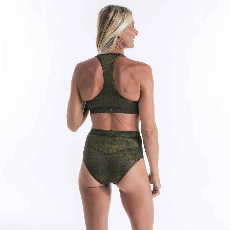 Culotte Taille Haute Femme ROSA PAILLETEE NOIR OR Idéale Pour Le Surf 4 Culotte Taille Haute Femme ROSA PAILLETEE NOIR OR Idéale Pour Le Surf – Image 4