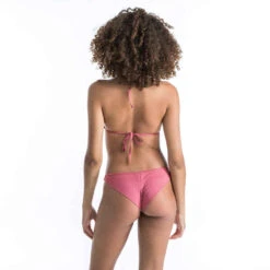 BAS DE MAILLOT DE BAIN TANGA FEMME LULU FOLK ROSE -Magasin De Vêtements De Sport culotte tanga lulu unie rose cotele tres echancree 5