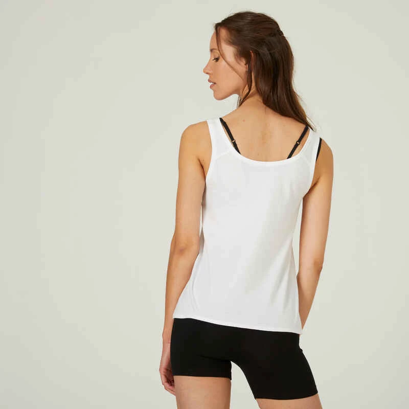 Débardeur Fitness Femme - 100 Blanc 2 Débardeur Fitness Femme - 100 Blanc – Image 2