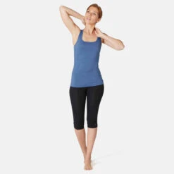 Débardeur Fitness Femme Dos En X Slim Coton - 500 Bleu D'orage 11 Débardeur Fitness Femme Dos En X Slim Coton - 500 Bleu D'orage -Magasin De Vêtements De Sport debardeur gym femme 500 rose pale chine 2