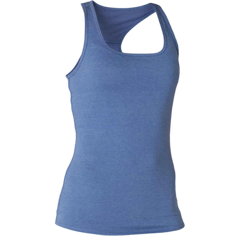 Débardeur Fitness Femme Dos En X Slim Coton - 500 Bleu D'orage 7 Débardeur Fitness Femme Dos En X Slim Coton - 500 Bleu D'orage – Image 7