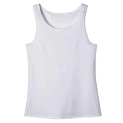 Débardeur Fitness Femme Col Rond Droit Coton - 100 Blanc Glacier -Magasin De Vêtements De Sport debardeur regular 100 femme noir 5