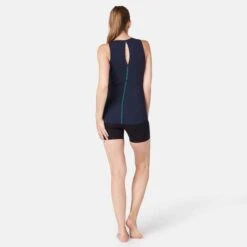 Débardeur Fitness Femme Col Rond Ajustée Synthétique - 900 Bleu Marine 10 Débardeur Fitness Femme Col Rond Ajustée Synthétique - 900 Bleu Marine -Magasin De Vêtements De Sport debardeur slim avec brassiere integree 900 femme bleu marine 2