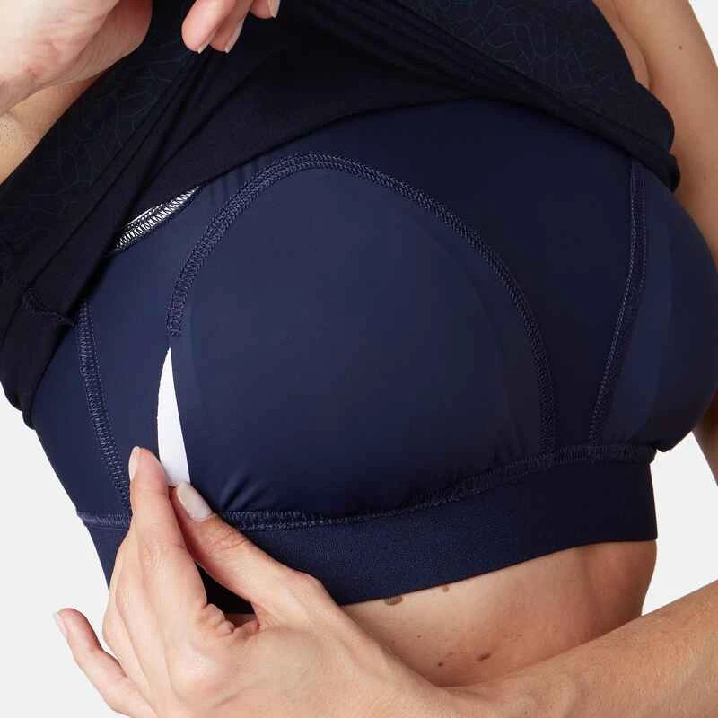 Débardeur Fitness Femme Col Rond Ajustée Synthétique - 900 Bleu Marine 7 Débardeur Fitness Femme Col Rond Ajustée Synthétique - 900 Bleu Marine – Image 7