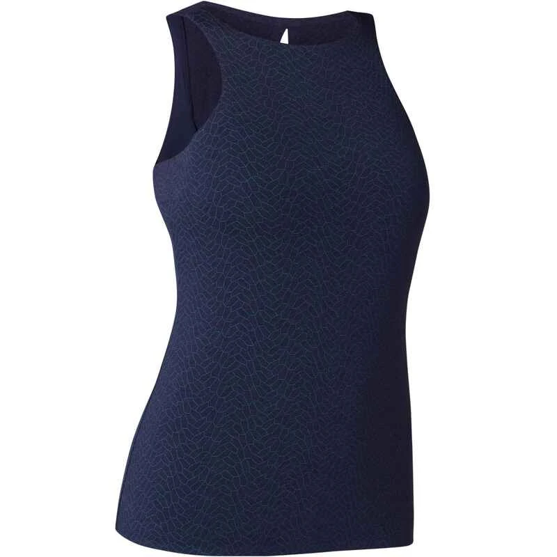 Débardeur Fitness Femme Col Rond Ajustée Synthétique - 900 Bleu Marine 8 Débardeur Fitness Femme Col Rond Ajustée Synthétique - 900 Bleu Marine – Image 8