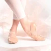 Demi-pointes Danse Classique Bi-semelles En Cuir Souple Beige Tailles 28-40