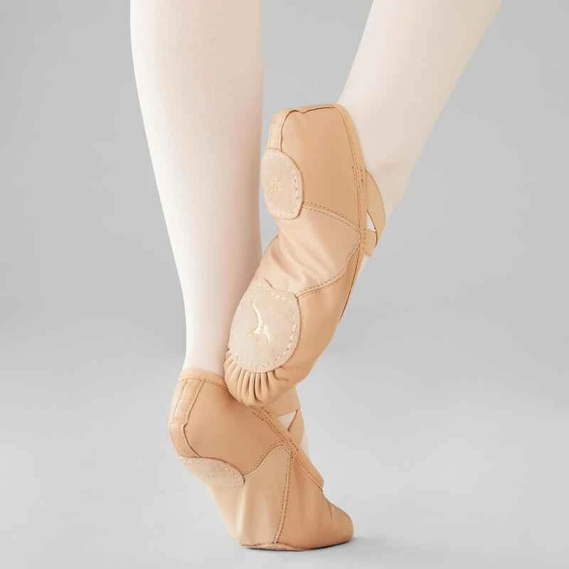 Demi-pointes Danse Classique Bi-semelles En Cuir Souple Beige Tailles 28-40 5 Demi-pointes Danse Classique Bi-semelles En Cuir Souple Beige Tailles 28-40 – Image 5