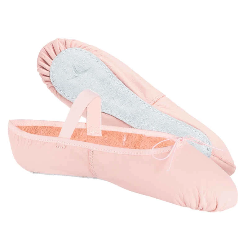 Demi-pointes Danse Classique Cuir Semelle Entière Rose Avec Lien Tailles 25-40 2 Demi-pointes Danse Classique Cuir Semelle Entière Rose Avec Lien Tailles 25-40 – Image 2