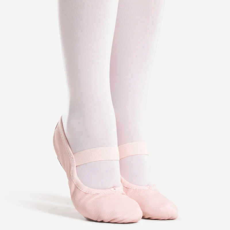 Demi-pointes Danse Classique Cuir Semelle Entière Rose Avec Lien Tailles 25-40 3 Demi-pointes Danse Classique Cuir Semelle Entière Rose Avec Lien Tailles 25-40 – Image 3