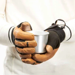 Gants Imperméables En Cuir De Trekking Montagne MT900 Marron - Adulte -Magasin De Vêtements De Sport gants en cuir impermeable homme femme mt900 marron 4