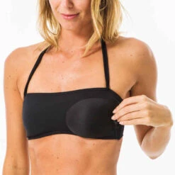 Haut De Maillot De Bain Bandeau LAURA NOIR Avec Coques Amovibles -Magasin De Vêtements De Sport haut de maillot de bain bandeau laura noir avec coques amovibles 4