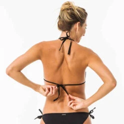 HAUT DE MAILLOT DE BAIN FEMME TRIANGLE COULISSANT AVEC COQUES MAE NOIR -Magasin De Vêtements De Sport haut de maillot de bain femme triangle coulissant avec coques mae noir 3