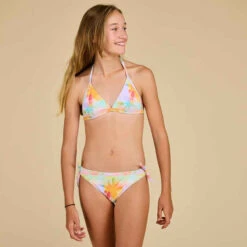 HAUT DE MAILLOT DE BAIN FILLE TRIANGLE TEA 100 JAUNE -Magasin De Vêtements De Sport haut de maillot de bain fille triangle tea 100 kaki 2