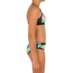 HAUT DE MAILLOT DE BAIN SURF FILLE BRASSIERE VERT BAHA 900 -Magasin De Vêtements De Sport haut de maillot de bain surf fille brassiere vert baha 900 3
