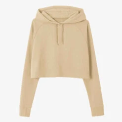Sweat à Capuche Crop Fitness Femme - 520 Beige -Magasin De Vêtements De Sport hoodie 520 cropped a capuche majorite coton fitness beige 6