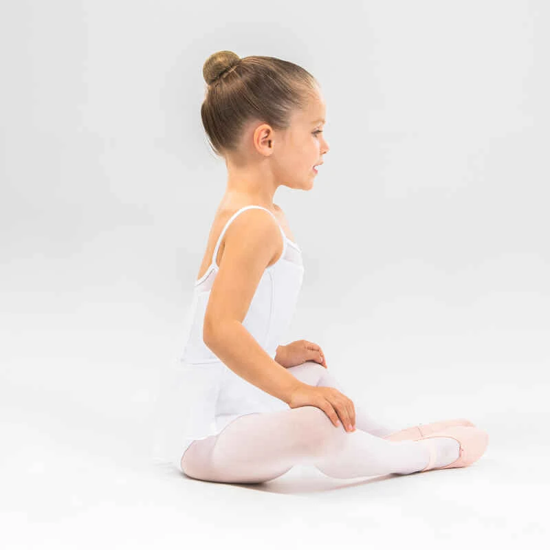 Justaucorps Danse Classique à Fines Bretelles Blanc Fille 4 Justaucorps Danse Classique à Fines Bretelles Blanc Fille – Image 4