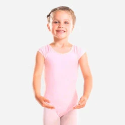 Justaucorps Danse Classique Rose Pale Manches Courtes Fille -Magasin De Vêtements De Sport justaucorps danse classique rose manches courtes fille 2