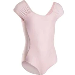 Justaucorps Danse Classique Rose Pale Manches Courtes Fille