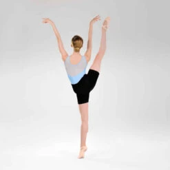 Justaucorps Danse Classique Bleu Bi-matière Fille -Magasin De Vêtements De Sport justaucorps danse classique rose pale bi matiere fille 2