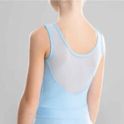 Justaucorps Danse Classique Bleu Bi-matière Fille -Magasin De Vêtements De Sport justaucorps danse classique rose pale bi matiere fille 3