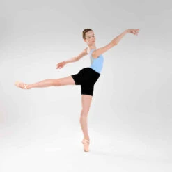 Justaucorps Danse Classique Bleu Bi-matière Fille -Magasin De Vêtements De Sport justaucorps danse classique rose pale bi matiere fille 4