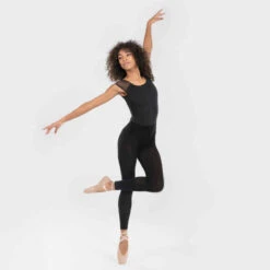 Justaucorps De Danse Classique Manches Courtes Voile Noir. -Magasin De Vêtements De Sport justaucorps de danse classique manches courtes voile noir 3