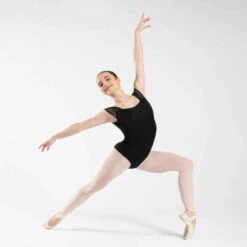 Justaucorps De Danse Classique Manches Courtes Voile Noir. -Magasin De Vêtements De Sport justaucorps de danse classique manches courtes voile noir 5