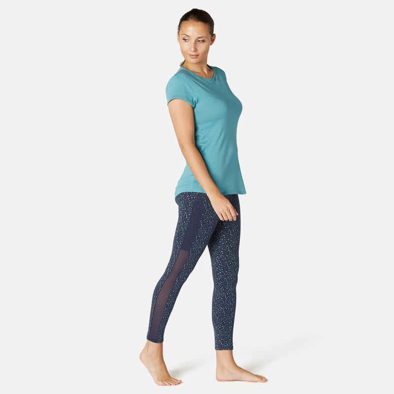 Legging 7/8 Sport Pilates Gym Douce Femme 520 Slim Bleu 2 Legging 7/8 Sport Pilates Gym Douce Femme 520 Slim Bleu – Image 2