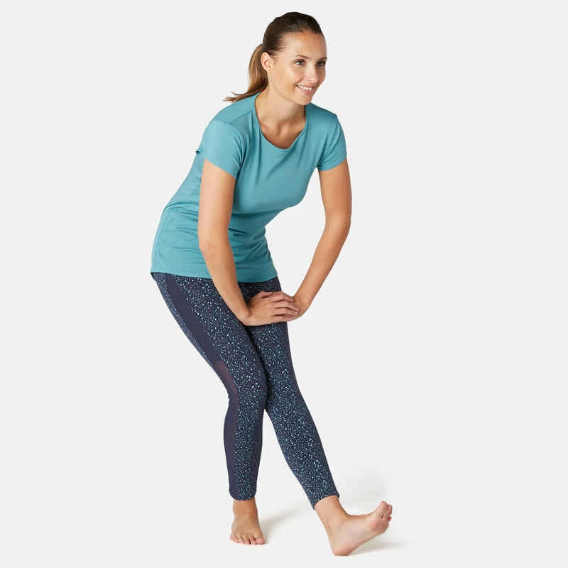 Legging 7/8 Sport Pilates Gym Douce Femme 520 Slim Bleu 3 Legging 7/8 Sport Pilates Gym Douce Femme 520 Slim Bleu – Image 3