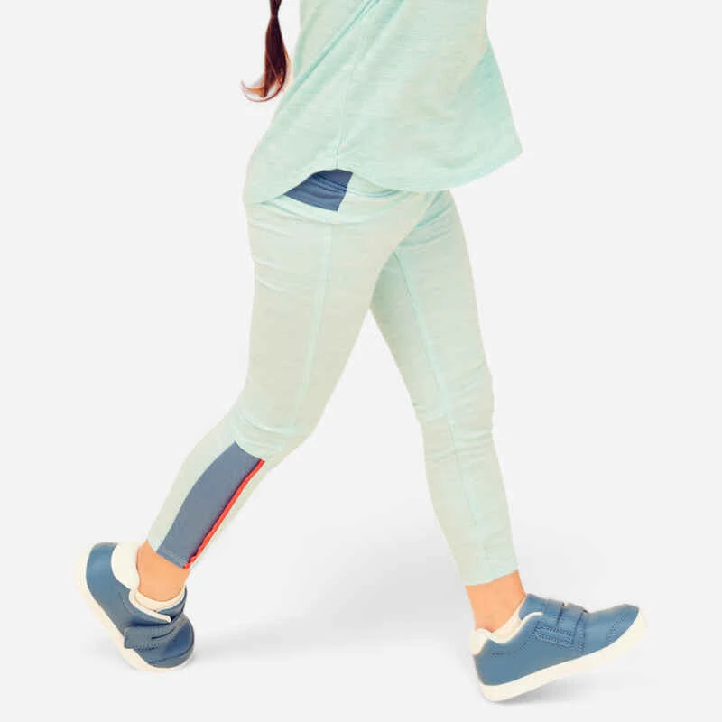 Legging Ajustable Respirant Enfant - 500 Turquoise 1 Legging Ajustable Respirant Enfant - 500 Turquoise