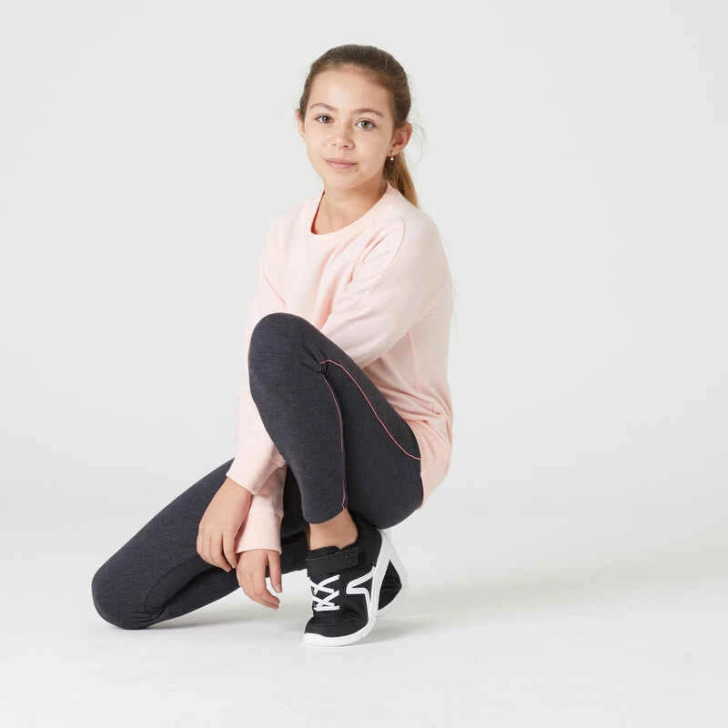 Legging Chaud Fille French Terry Coton - Basique Gris Chiné Foncé 5 Legging Chaud Fille French Terry Coton - Basique Gris Chiné Foncé – Image 5